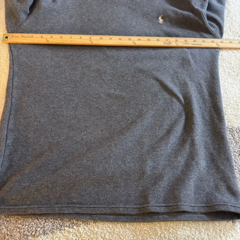 Polo Ralph Lauren Shirt Mens Size XL Waffle Crew‎ Neck Cotton Gray Pony fleece